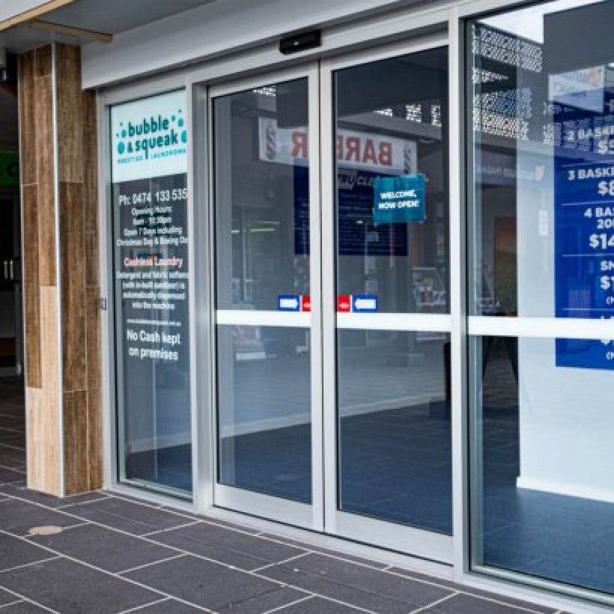 Laundromat shopfront from angle